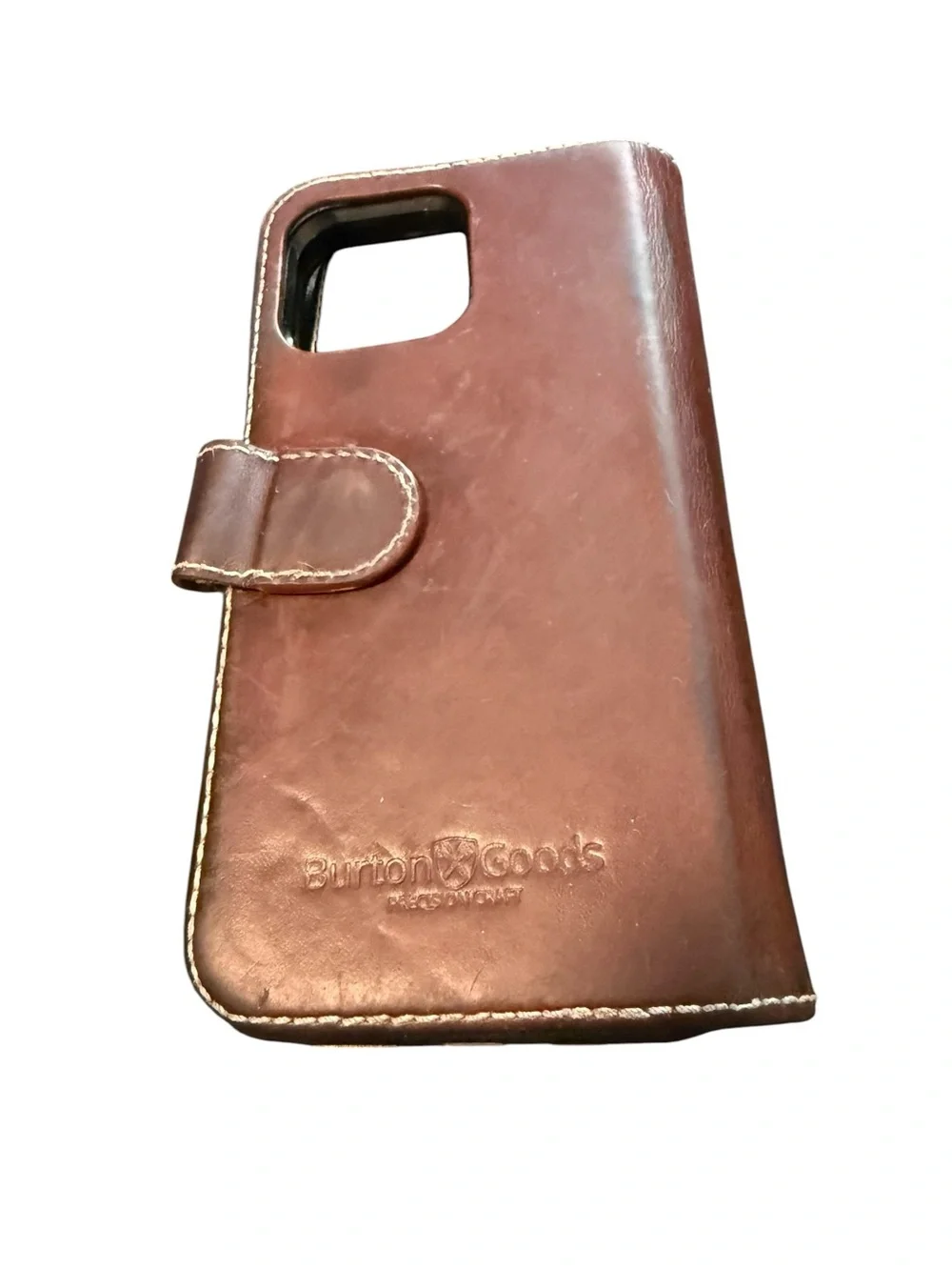 Burton Goods Leather Wallet Phone Case Card Holder Brown
